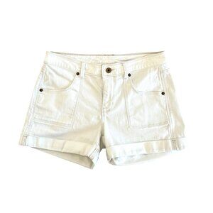 Polo Jeans Co Womens White Rebecca Denim Shorts Size 6 5-Pocket Style Cotton Ble